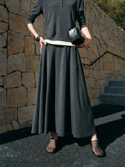 Women's High-Waist A-Line Maxi Skirt