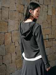 Women's Contrast Layered-Look Ruched Top