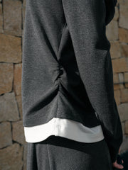 Women's Contrast Layered-Look Ruched Top