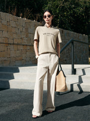 Women's Linen-Blend Graphic T-Shirt