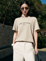 Women's Linen-Blend Graphic T-Shirt