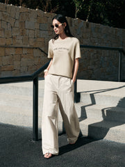 Women's Linen-Blend Graphic T-Shirt