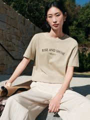 Women's Linen-Blend Graphic T-Shirt