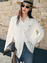 Women's Linen-Blend Long-Sleeve Shirt