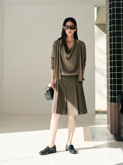 Women's Halter-Neck Layered-Look Knit Top