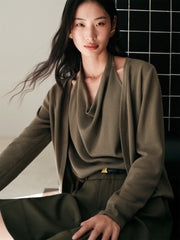 Women's Halter-Neck Layered-Look Knit Top