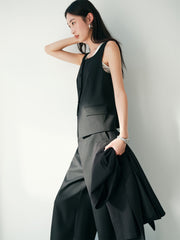 Women's Cropped Slim-Fit U-Neck Vest