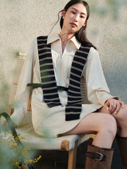 Women's Shirt Dress with Detachable Shawl