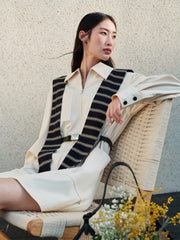 Women's Shirt Dress with Detachable Shawl