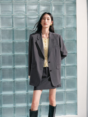 Women's Paneled Stripe Blazer with Detachable Cuffs