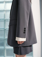 Women's Paneled Stripe Blazer with Detachable Cuffs