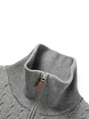 Women's Short Cable-Knit Half-Zip Sweater