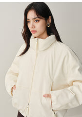 Women's Short Down Jacket with Ruched Hem