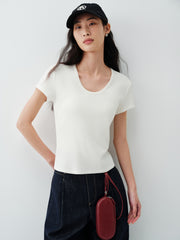 Women's Cropped Slim-Fit Basic T-Shirt  [Available only in China]