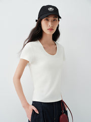 Women's Cropped Slim-Fit Basic T-Shirt  [Available only in China]