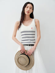 Women's Slim-Fit Striped Knit Tank  [Available only in China]