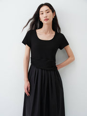 Women's Slim-Fit Contrast Knit Dress