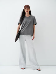 Women's Cotton T-Shirt with Letter Embroidery