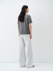 Women's Cotton T-Shirt with Letter Embroidery