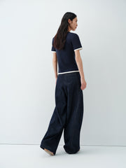 Women's Contrast Panel Henley T-Shirt