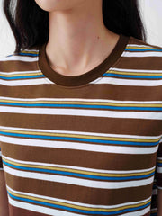 Women's Vintage Contrast Stripe T-Shirt