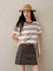 Women's Vintage Contrast Stripe T-Shirt