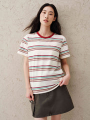 Women's Vintage Contrast Stripe T-Shirt