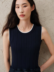 Women's Linen-Blend Paneled Sleeveless Dress