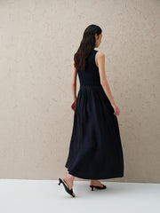 Women's Linen-Blend Paneled Sleeveless Dress