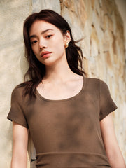 Women's Slim-Fit Contrast Knit Dress