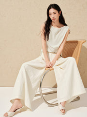 Women's Lyocell High-Waisted Wide-Leg Pants