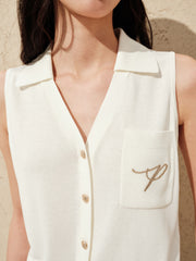 Women's Lyocell-Blend V-Neck Knit Tank