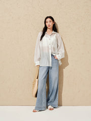Women's Lightweight Lyocell-Blend Vertical Stripe Shirt