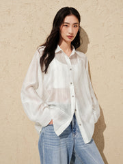 Women's Lightweight Lyocell-Blend Vertical Stripe Shirt