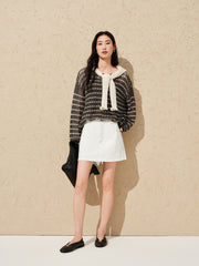 Women's striped camisole and vest two-piece set