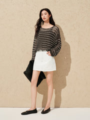 Women's striped camisole and vest two-piece set
