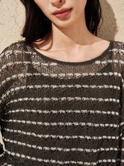 Women's striped camisole and vest two-piece set