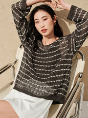 Women's striped camisole and vest two-piece set