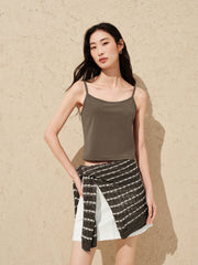 Women's striped camisole and vest two-piece set