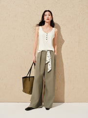 Women's Modal Blend Color-Block Button Vest