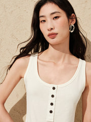 Women's Modal Blend Color-Block Button Vest