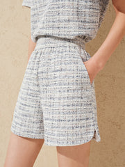 Women's Tweed-Inspired T-Shirt and Shorts Set