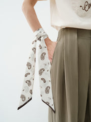 Women's wide-leg casual pants with a scarf