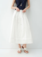 Women's High-Waist A-Line Tiered Maxi Skirt