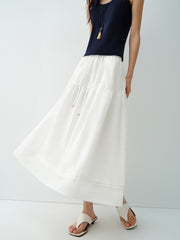 Women's High-Waist A-Line Tiered Maxi Skirt