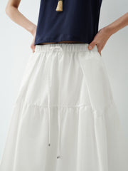 Women's High-Waist A-Line Tiered Maxi Skirt
