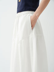 Women's High-Waist A-Line Tiered Maxi Skirt