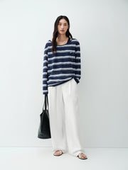 Women's Loose-Fit Striped Top and Tank Set