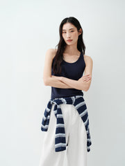 Women's Loose-Fit Striped Top and Tank Set