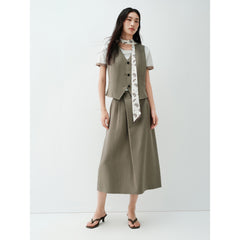 Women's Elegant Vest and Skirt Two-Piece Set